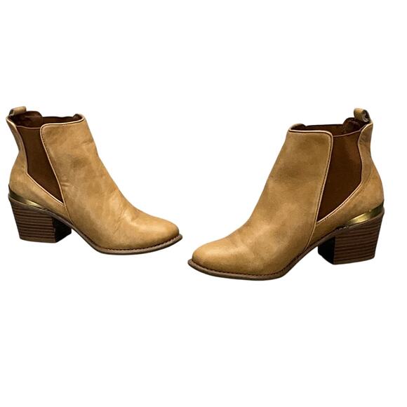 INC International Concepts Rickie Brown Leather Western Ankle Boot Women 7.5 - Picture 5 of 9